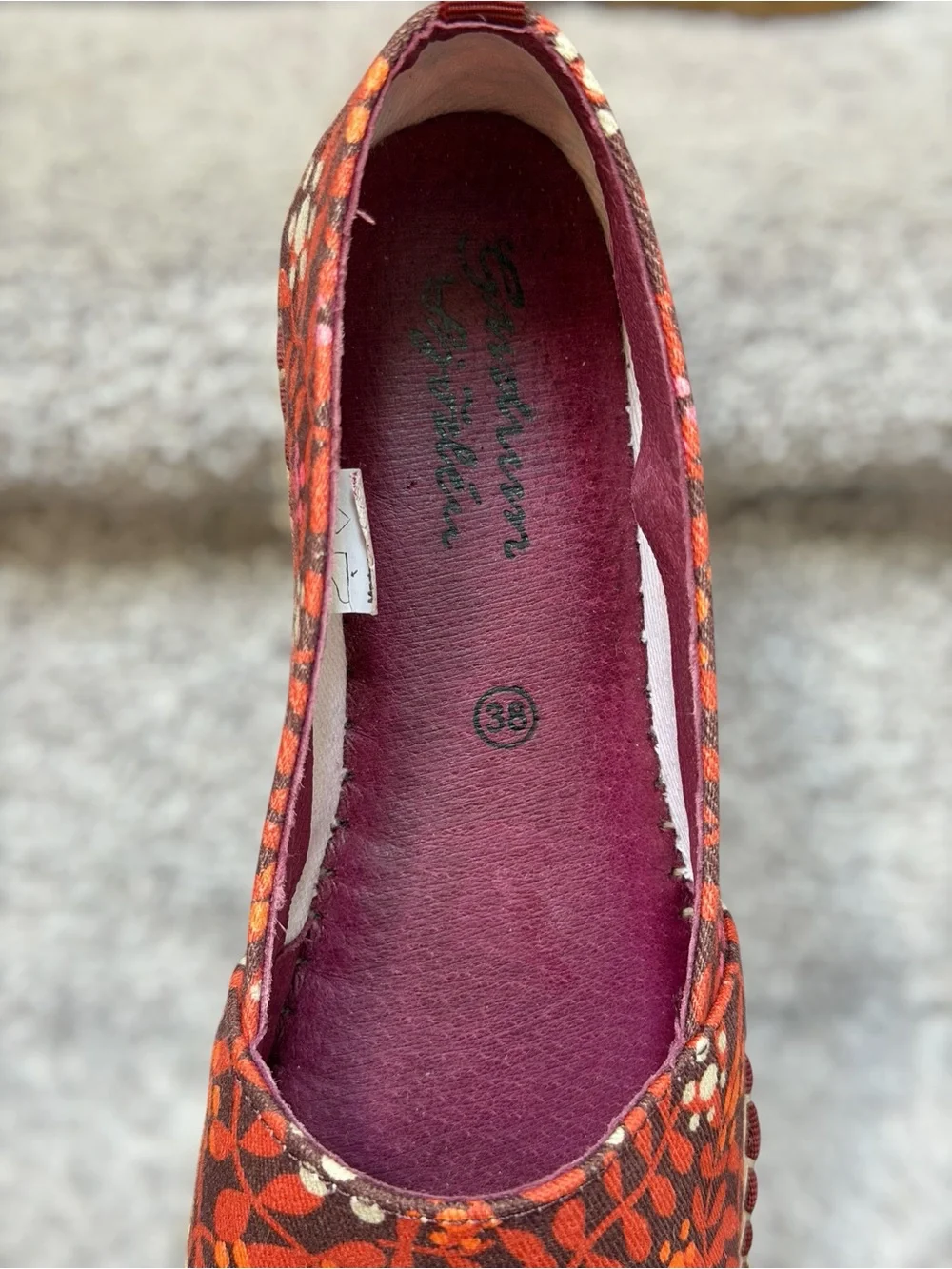 Gudrun‎ Sjödén Floral Espadrille Flats Slip On Shoes Boho Lagenlook Summer Beach